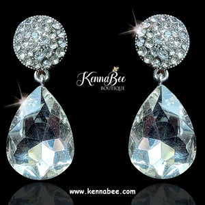 CLIP-ON Crystal Rhinestone Drops