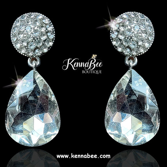 CLIP-ON Crystal Rhinestone Drops
