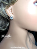 Crystal Tear Drops with Hidden Halo Stones
