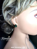 Emerald Tear Drops with Hidden Halo Stones