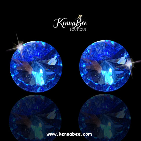 Sapphire Swarovski Studs