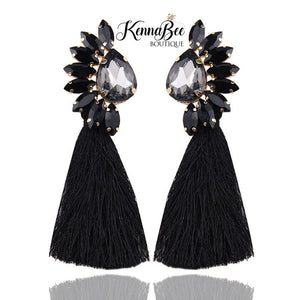 Black Rhinestone Fringe