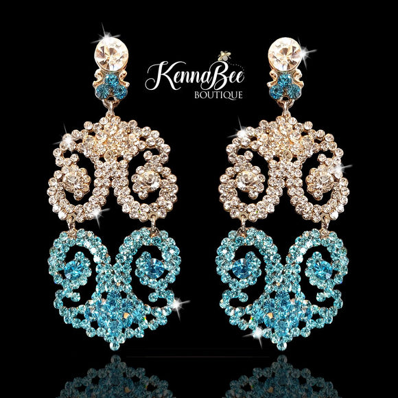 Aqua Crystal Double Scrolls