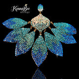 AB/Turquoise/Blue Ombre 7-Drop Earrings