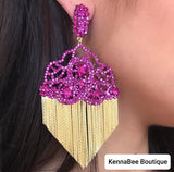 Fuchsia Catherine Ombre Gold Fringe
